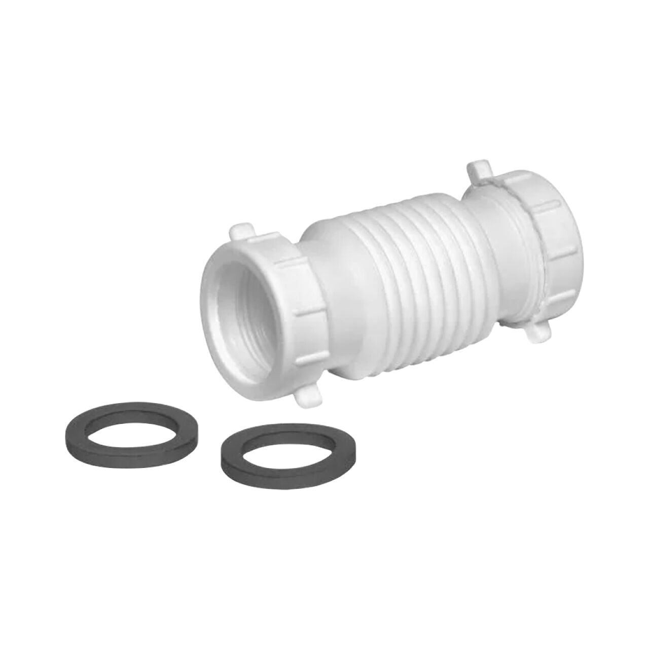 1-1/2 in. x 1-1/2 in. White Plastic Double Slip-Joint Coupling