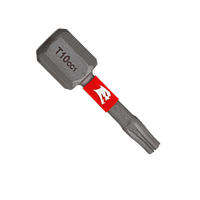 The Diablo DT101P2 1 in. #10 Torx Drive Bits (2-Pack) are precision-engineered for durability, featuring the Impact Strong™ design suited for heavy-duty tasks and marked with T10cc1 on their red label within the MaxTorque Zone.