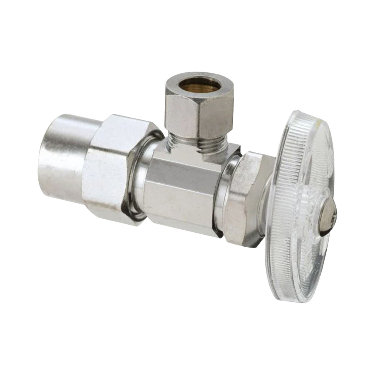 1/2 in. CPVC Inlet x 3/8 in. Compression Outlet Multi-Turn Angle Valve - Brass Chrome