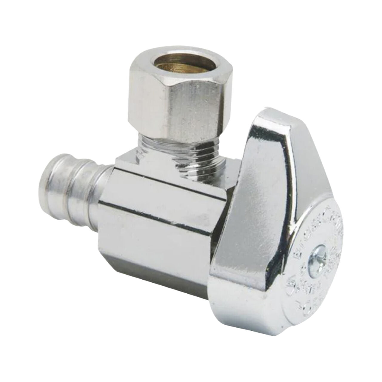 1/2 in. Crimp PEX Barb Inlet x 3/8 in. Compression Outlet Angle Valve - Chrome - Go Build, The Fastest Way To Build