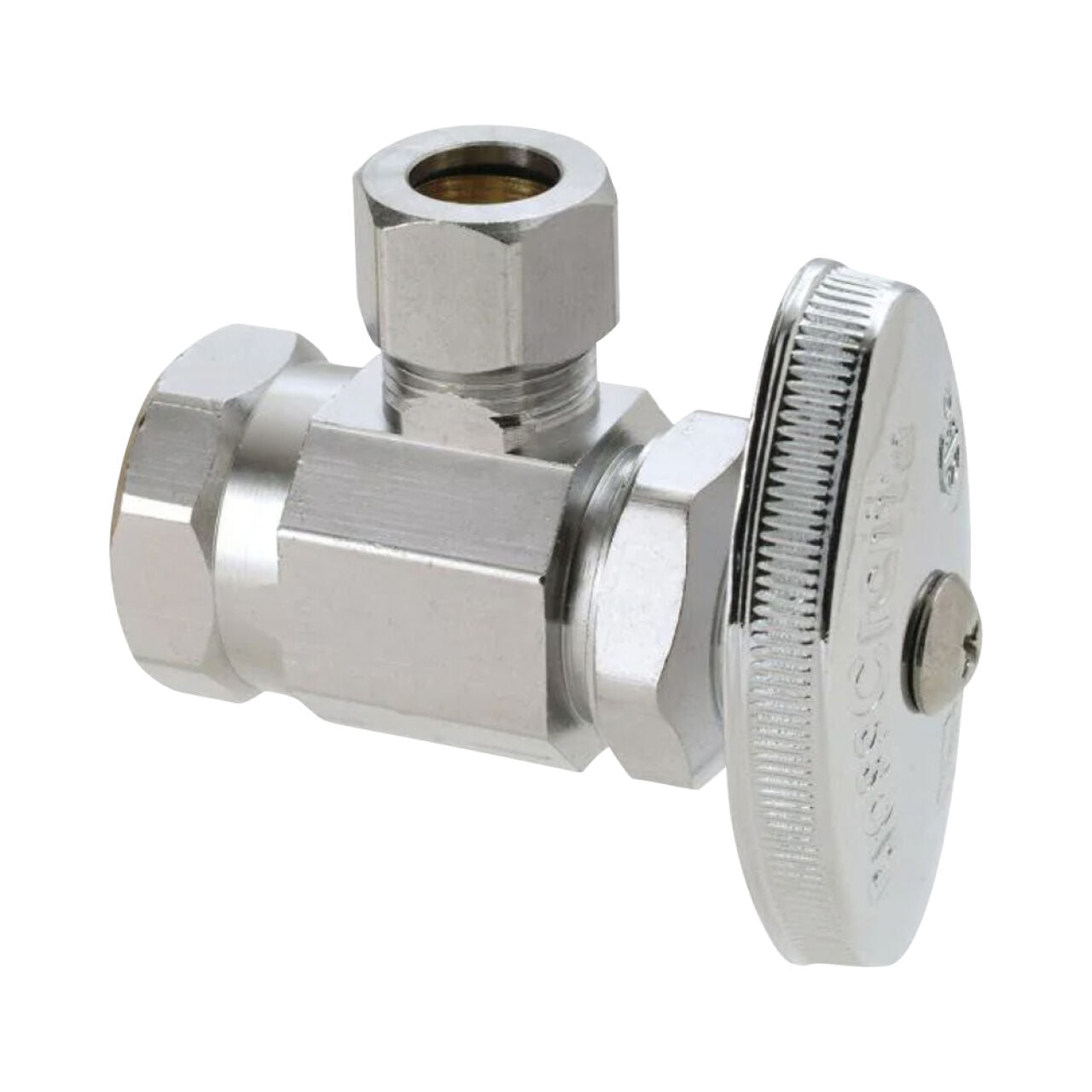 1/2 in. FIP Inlet x 3/8 in. Comp Outlet Multi Turn Angle Valve - Chrome