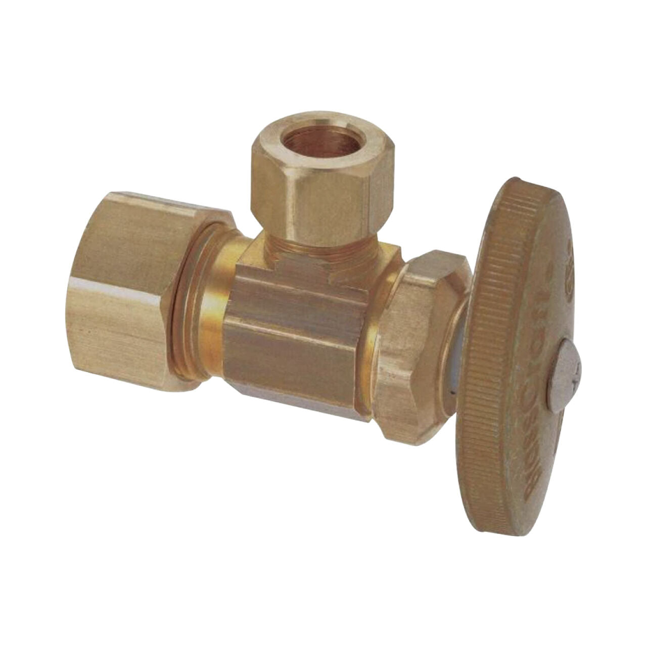 1/2 in. Nominal Compression Inlet x 3/8 in. O.D. Compression Outlet Multi-turn Angle Valve - Brass