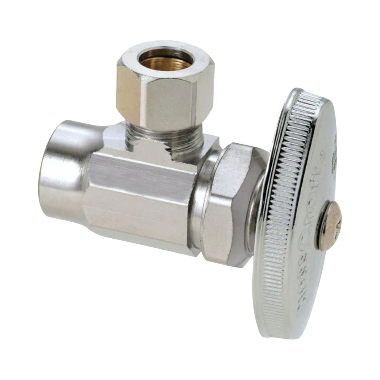 1/2 in. Sweat Inlet x 3/8 in. Compression Outlet Multi-Turn Angle Valve - Chrome-Plated