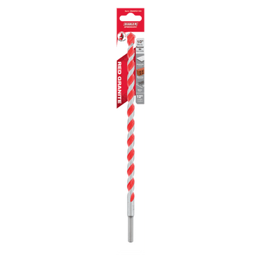 Meet the DIABLO DMARG1160 SPEEDemon™ 1/2 in. Red Granite drill bit, ideal for brick, block, and concrete. Featuring a robust carbide tip and red-silver spiral design, its perfect for hammer drills and offers unmatched drilling efficiency.