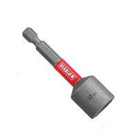 The DIABLO DNTSL12 1/2 in. x 2-9/16 in. Magnetic Nut Driver is shown with a hex shank and cylindrical end, featuring Impact Strong™ technology. A red label on the shank displays DIABLO, while 1/2 is marked on the end, all against a plain backdrop.