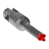 Close-up of a metal screw anchor with a textured body and red star-shaped tip, ideal for secure fastening. Pairs perfectly with the Diablo DIABLO DMAPL4060 1/4 in. x 2 in. x 4 in. Rebar Demon™ SDS-Plus Drill Bit for precision and stability.