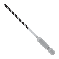 The Diablo DMAMM1010 is a silver and black carbide-tipped drill bit featuring a helical shaft pattern and hexagonal shank, isolated on white.