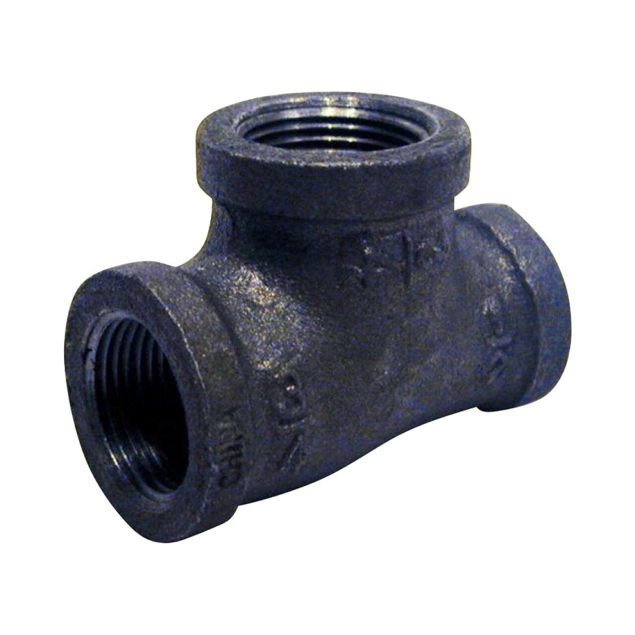 1 in. x 1 in. x 1/2 in. Black Malleable Iron Threaded Reducing Tee