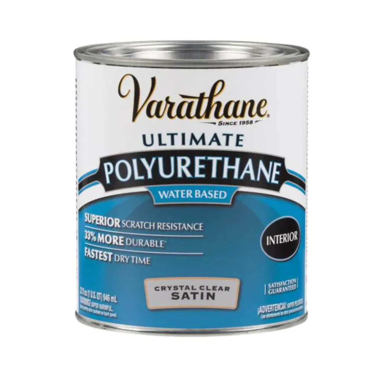 1 qt. Satin Water-Based Interior Polyurethane - Clear