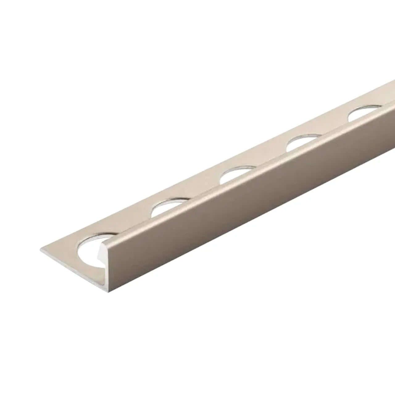 1/2 in. x 98-1/2 in. Aluminum L-Shaped Metal Edging Trim - Satin Nickel