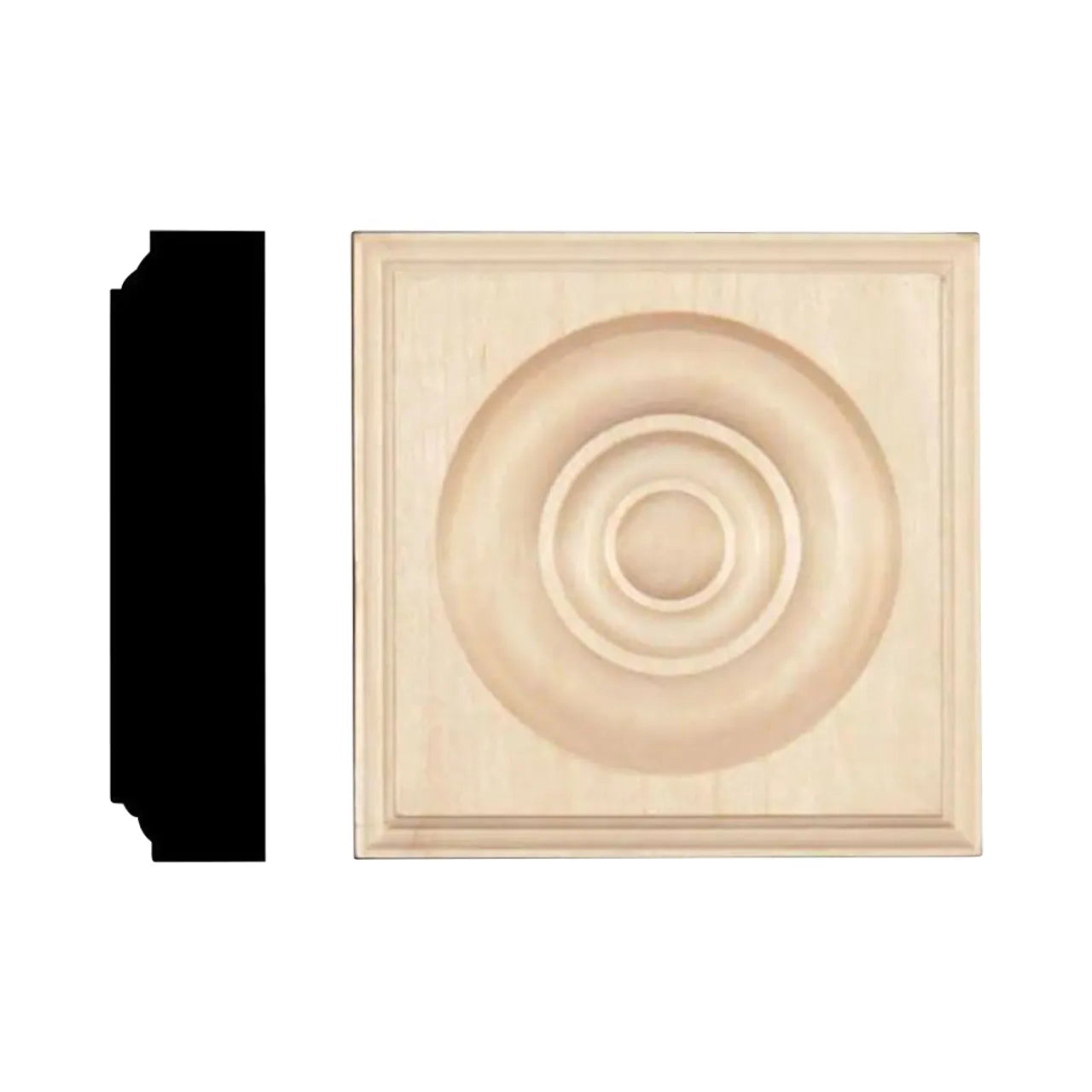 1-1/8 in. x 4-1/2 in. x 4-1/2 in. Hardwood Rosette Block Moulding