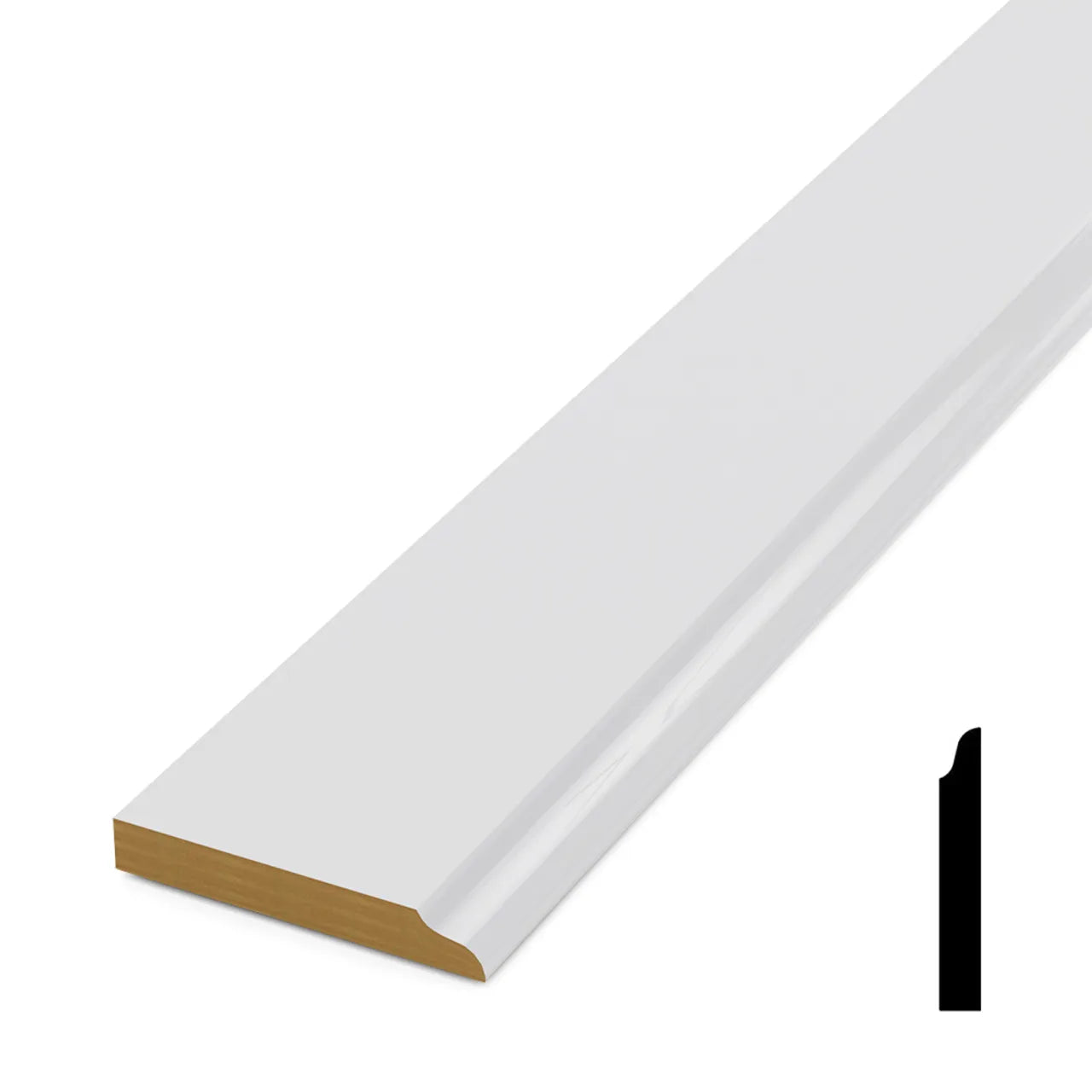 1/2 in. x 3-1/2 in. x 192 in. - Primed MDF Baseboard