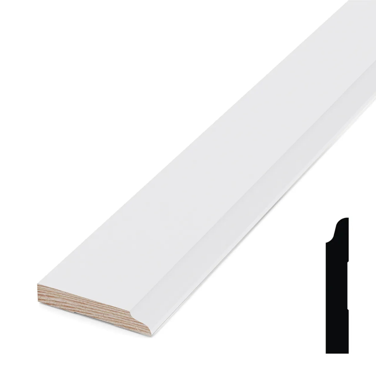 9/16 in. x 3-1/2 in. x 192 in. Primed Pine Finger Jointed Baseboard