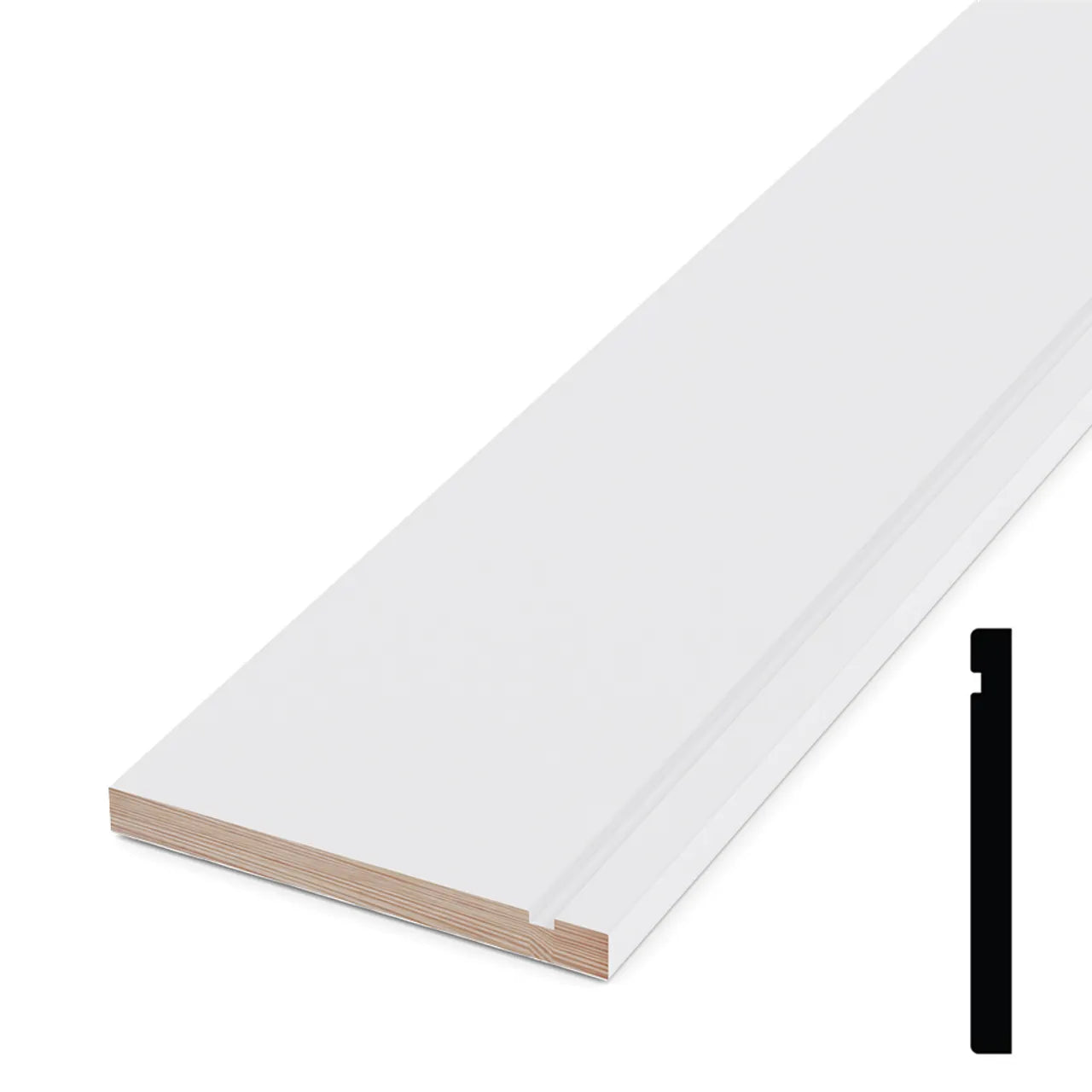 1/2 in. x 5 in. x 192 in. Primed Pine Finger Jointed Baseboard