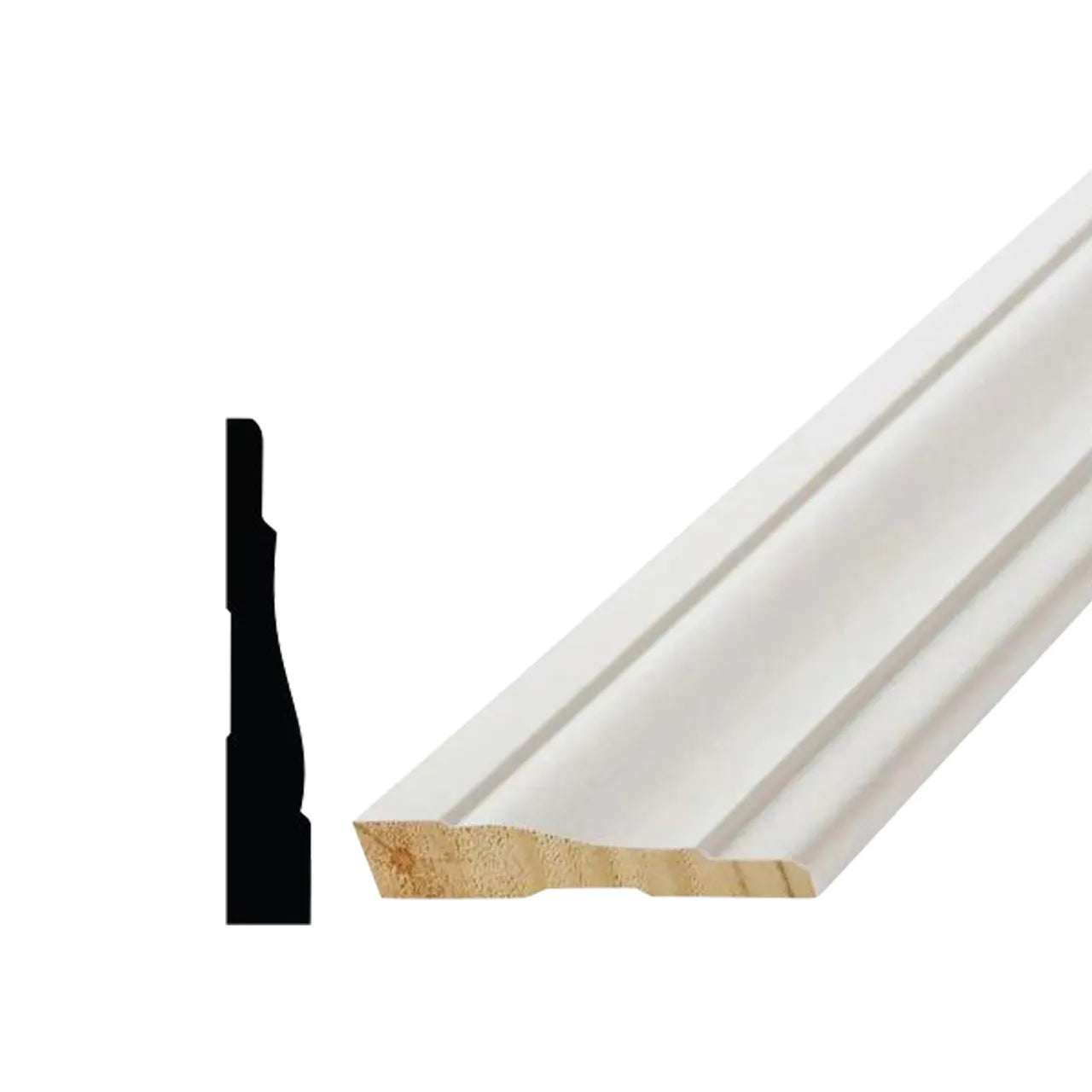 11/16 in. x 3-1/2 in. x 96 in. Poplar Wood Primed Finger-Jointed Casing Moulding