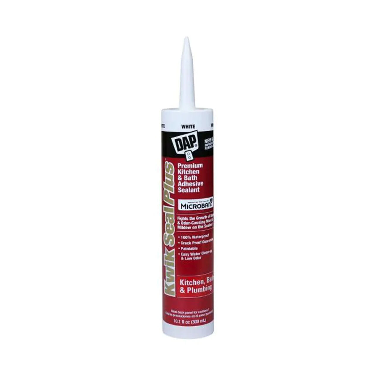 Kwik Seal Plus 10.1 oz. Premium Kitchen & Bath Siliconized Caulk - White