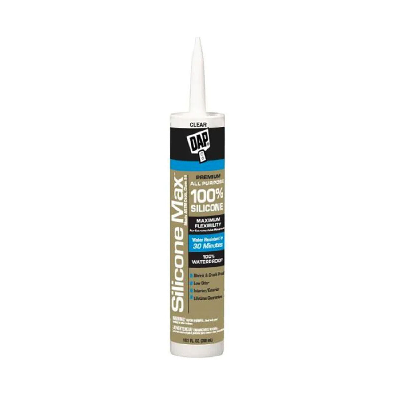 Silicone Max 10.1 oz. Premium Exterior/Interior Window, Door & Siding Silicone Sealant - Clear