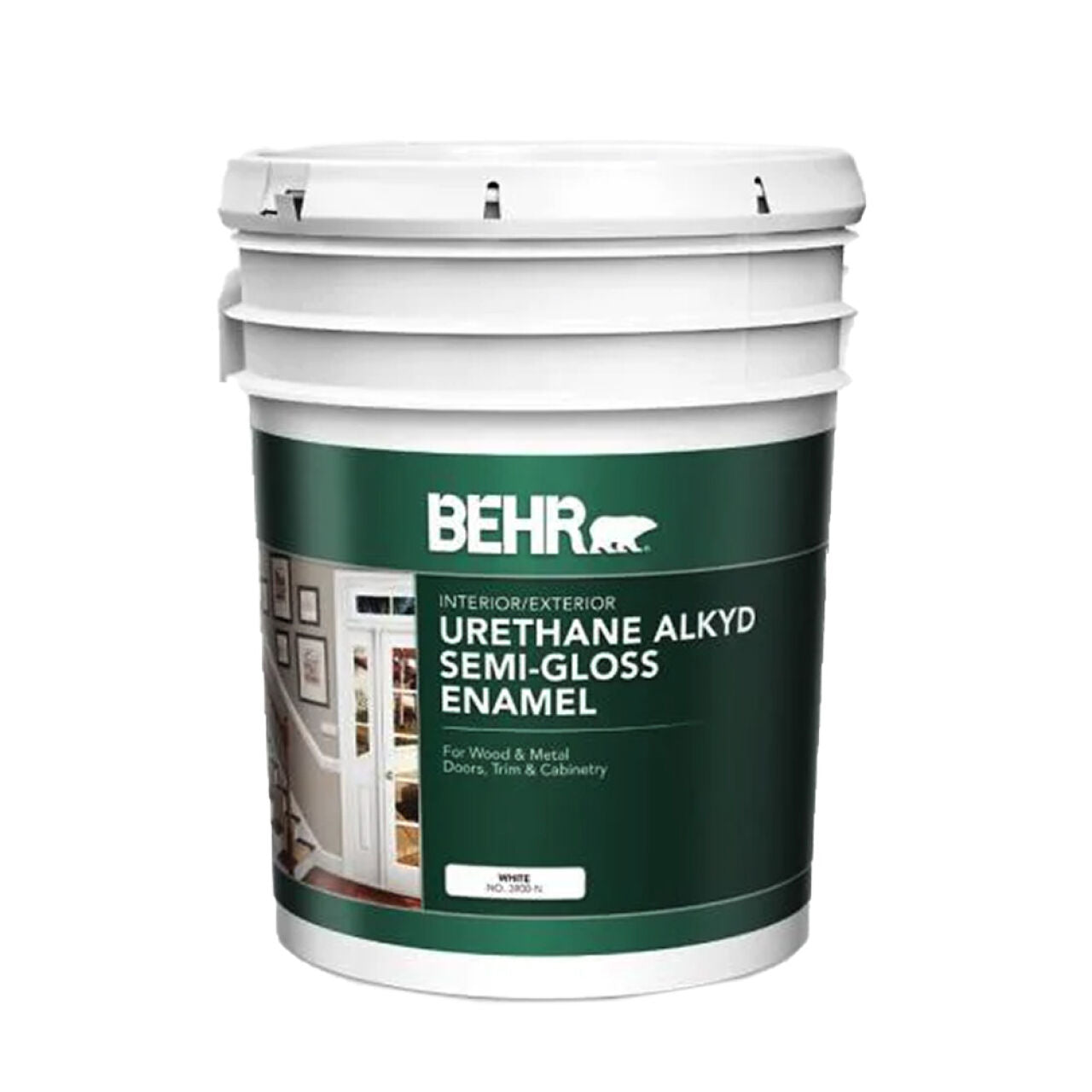 5 gal. Urethane Alkyd Semi-Gloss Enamel Interior/Exterior Paint - White