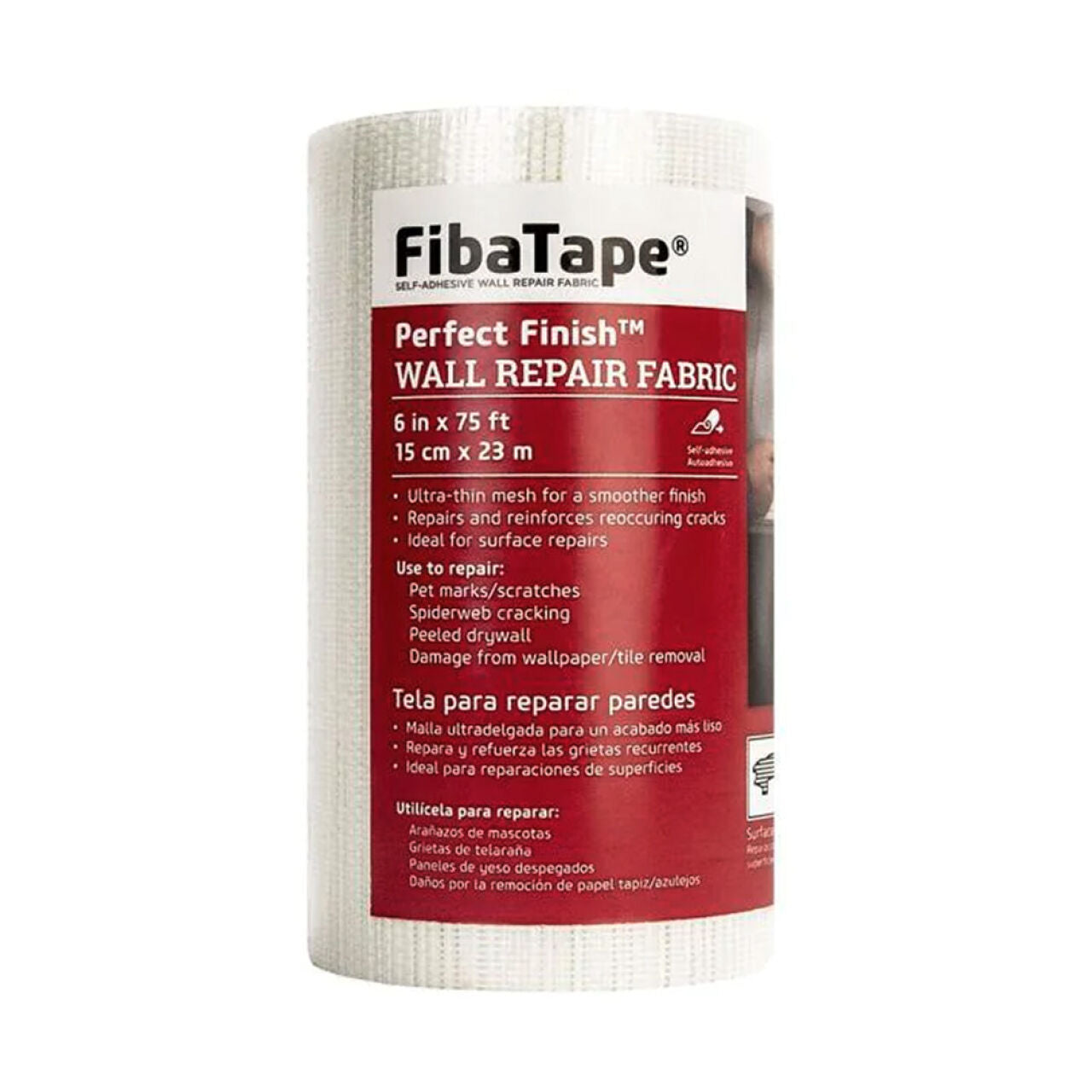 FibaTape 6 in. x 75 ft. Perfect Finish Self-Adhesive Wall Repair Fabric