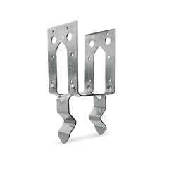 Two Go Build Galvanized Non-Standoff Post Bases, designed for securing 4x4 nominal lumber, feature a rectangular backplate and angled extensions for stability.