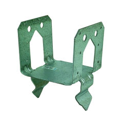 The Go Build Galvanized Non-Standoff Post Base supports and connects 6×6 nominal lumber with two upward-facing flanges, holes for screws or nails, and a flat seat, ideal for construction projects.