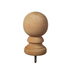 4 in. x 4 in. Pressure Treated Unfinished Pine Ball Top Finial