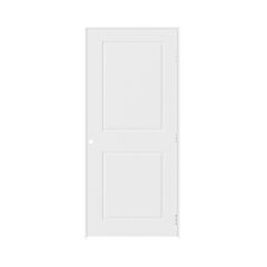 28 in. x 80 in. RH Cambridge Primed Smooth MDF Prehung Door, Hollow-Core, Right-Hand