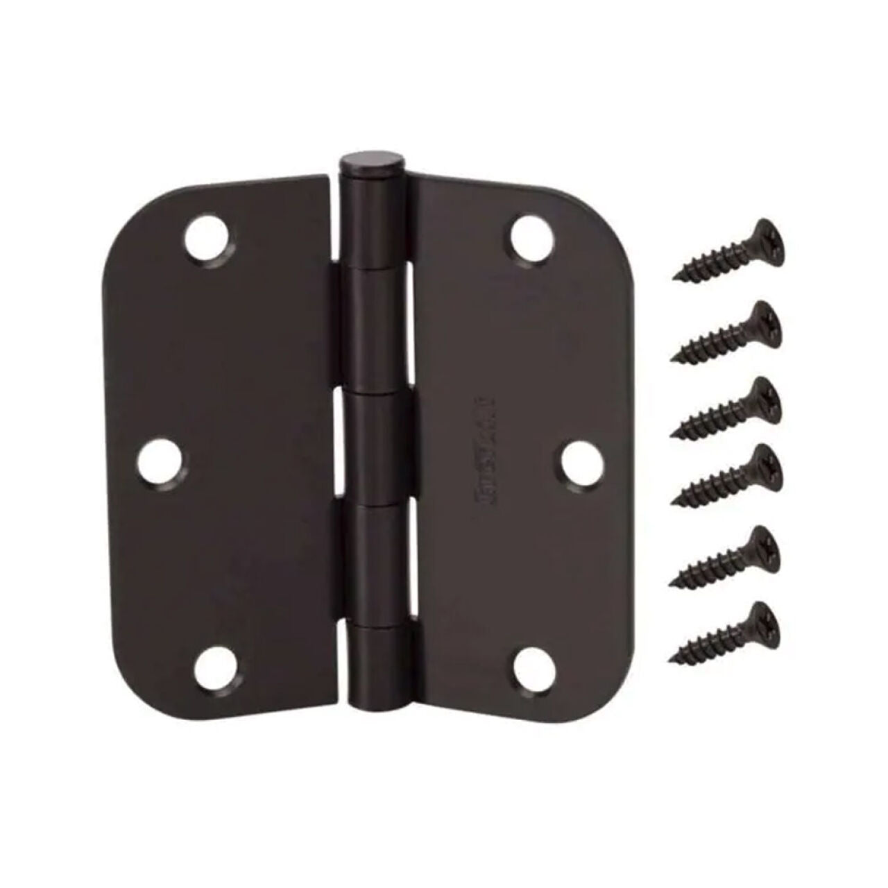 3-1/2 in. (5/8 in. rad.) Round Corner Door Hinge - Matte Black