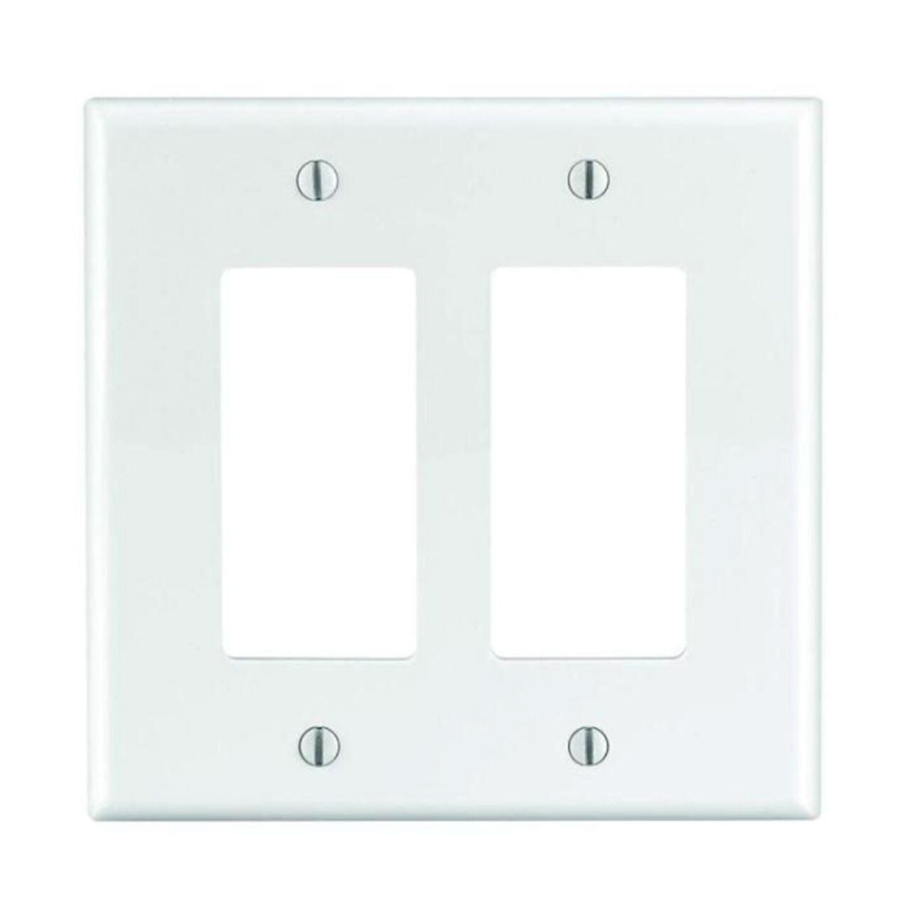 Wall Plate - 2 Gang Decora - White