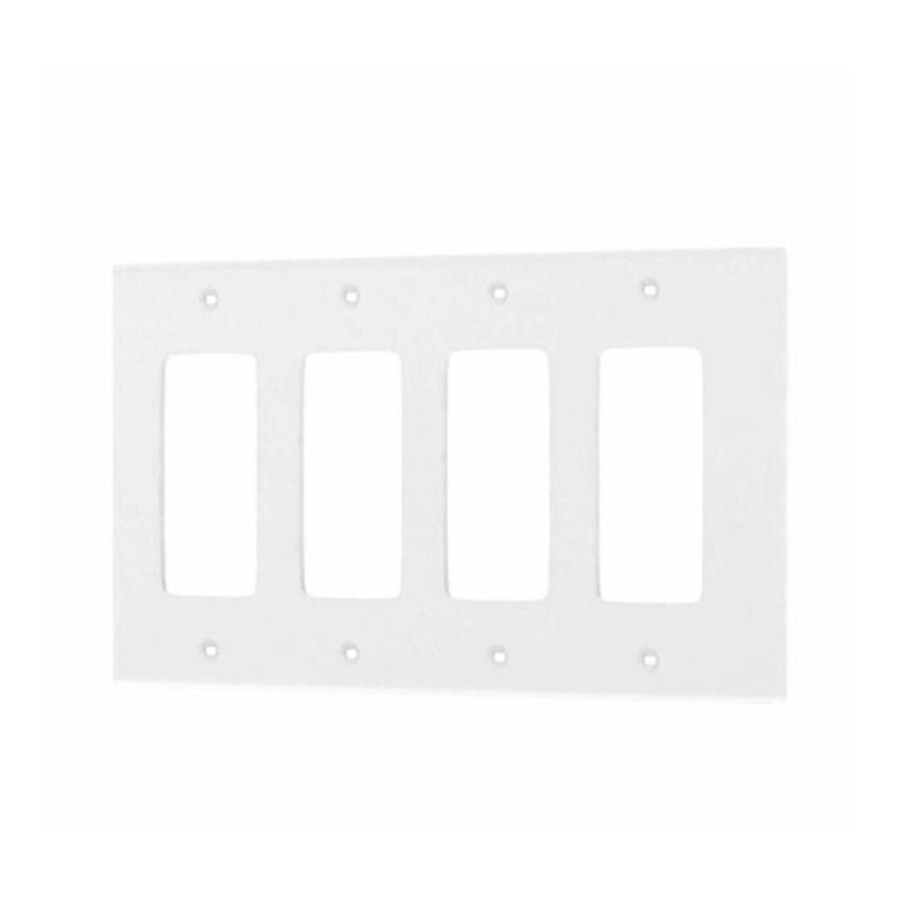 Wall Plate - 4 Gang Decora - White