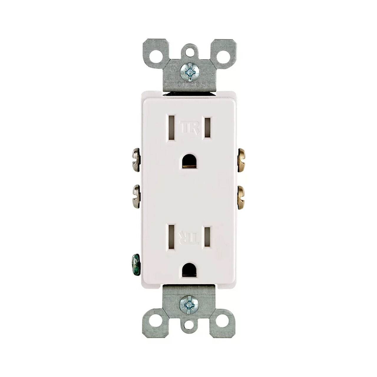 Duplex Electrical Outlet 15A Decora Tamper-Resistant - White