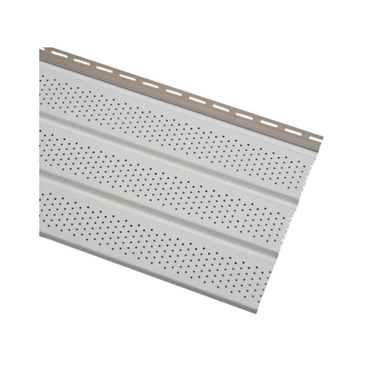 1/2 in. x 11-1/4 in. x 12 ft. Ply Gem Vinyl Soffit Ventilated - White