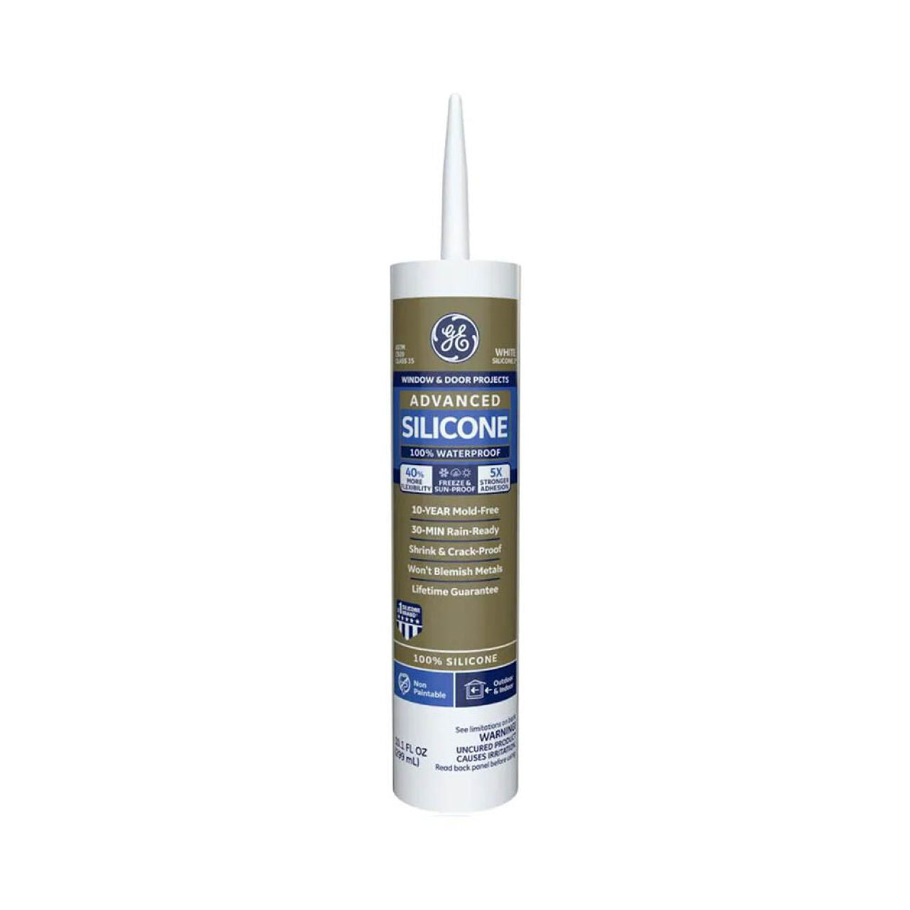 Advanced Silicone 2+ 10.1 oz. Window & Door Silicone Caulk - White