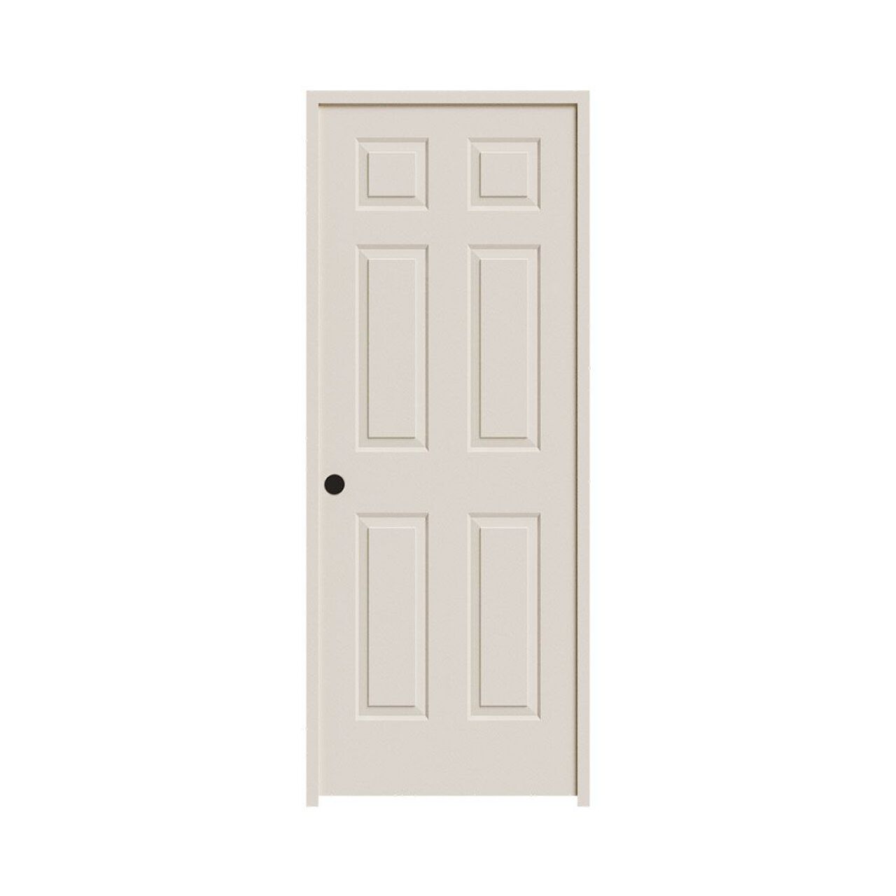 32 in. x 80 in. RH 6 Panel Colonist Primed Textured MDF Prehung Door, Hollow-Core, Right-Hand