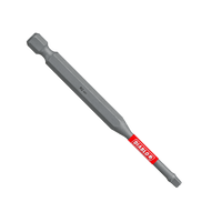 The DIABLO DSQ235P1 3-1/2 in. #2 Square Drive Bit by Diablo showcases a gray, hexagonal screwdriver bit marked PH2-65 on its upper shaft and a red DIABLO label at the lower end. Its Impact Strong™ design endures torque with resilience against a solid green background.