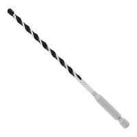 The Diablo DIABLO DMAMM1030 3/16 in. x 4 in. x 6 in. hammer drill bit, black and silver with a spiral groove design, features a hexagonal shank and Impact Strong™ multi-ground Grip Point tip, all shown on a white background.