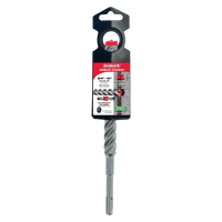 A gray 3/4 in. x 8 in. x 10 in. Diablo Rebar Demon SDS-Plus drill bit, featuring a full carbide head and four-cutter design, is set against black and red packaging designed for concrete and masonry drilling tasks.