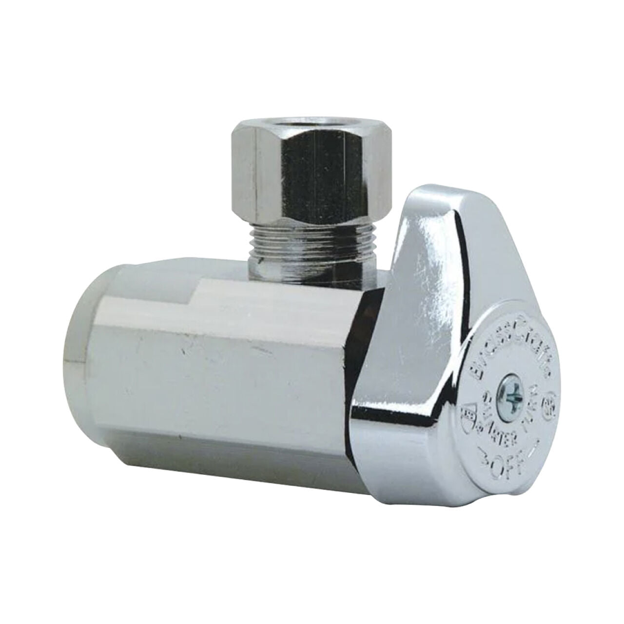 3/8 in. FIP Inlet x 3/8 in. Compression Outlet 1/4-Turn Angle Valve - Chrome