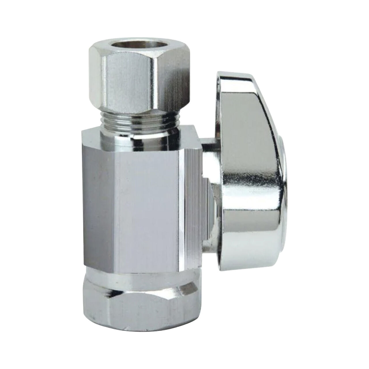 3/8 in. FIP Inlet x 3/8 in. Compression Outlet 1/4-Turn Straight Valve - Chrome