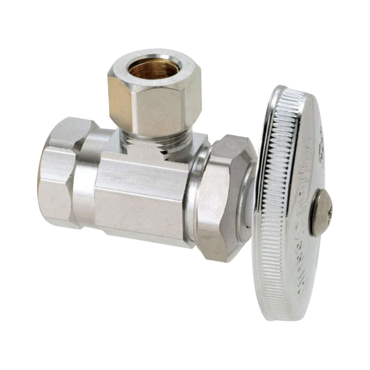 3/8 in. FIP Inlet x 3/8 in. Compression Outlet Multi-Turn Angle Valve - Chrome