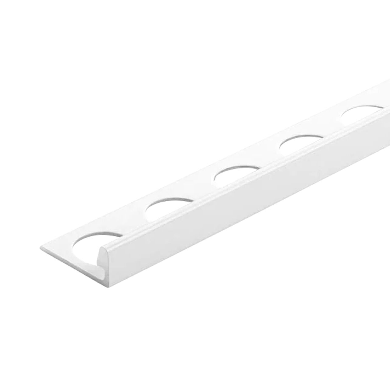 3/8 in. x 98-1/2 in. Aluminum L-Shaped Aluminum Tile Edging Trim - Bright White