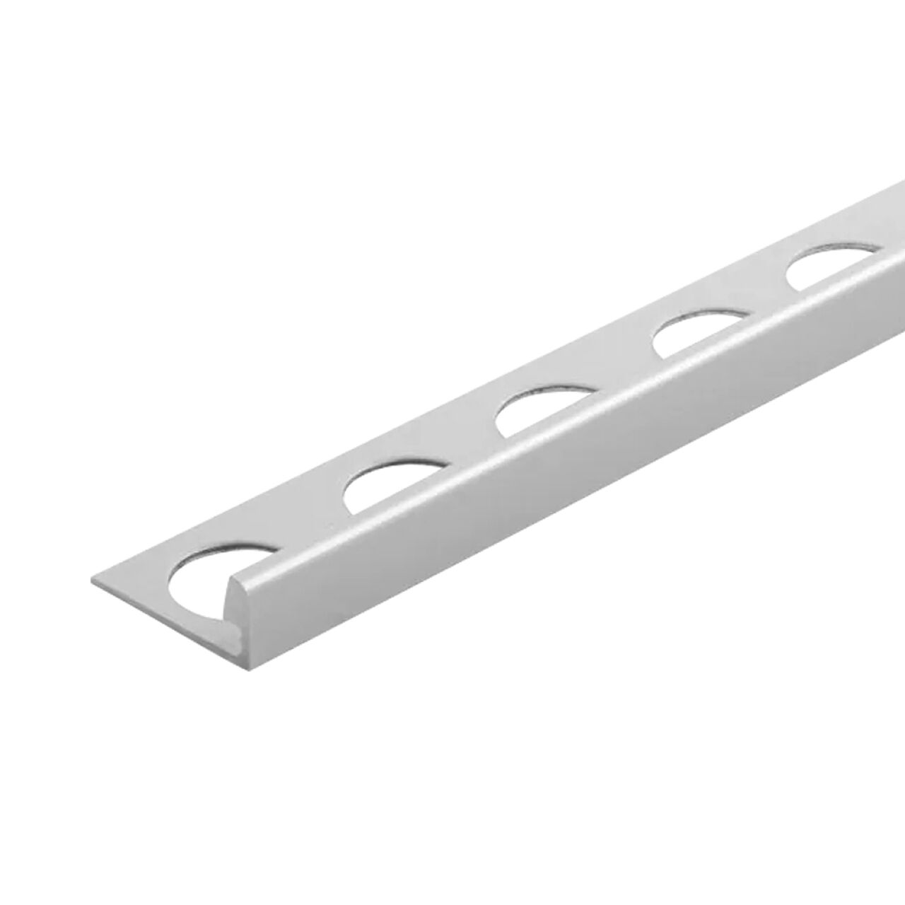 3/8 in. x 98-1/2 in. Aluminum L-Shaped Metal Edging Trim - Satin Silver