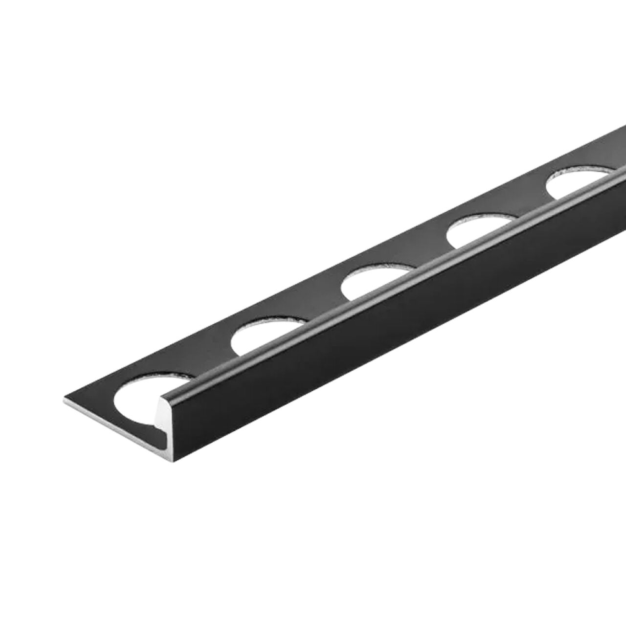 3/8 in. x 98-1/2 in. Aluminum L-Shaped Metal Edging Trim - Black