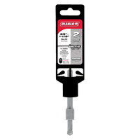 The DIABLO DMAST1010 is a 3/8 in. x 1-1/16 in. SDS-Plus 2-Cutter Carbide-Tipped Hammer Stop Bit, designed for rotary hammers and ideal for concrete surfaces. The packaging provides branding details and usage instructions, making it perfect for precision work with carbide-tipped hammer bits.