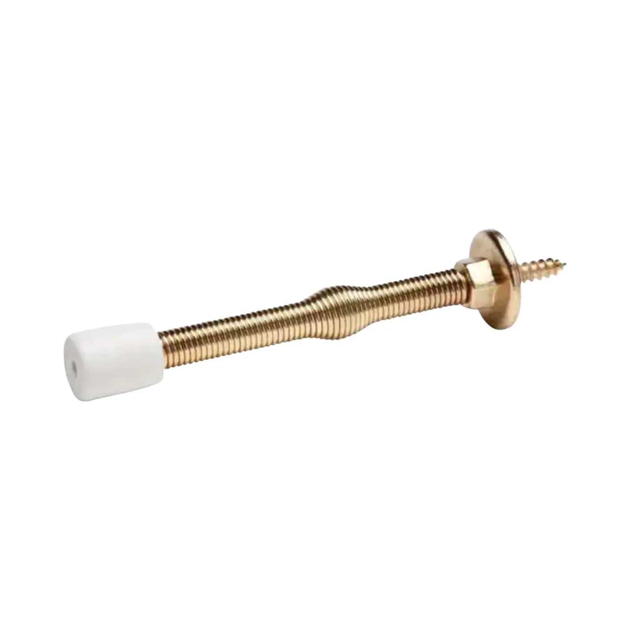 3 in. Light Duty Spring Door Stop - Bright Brass