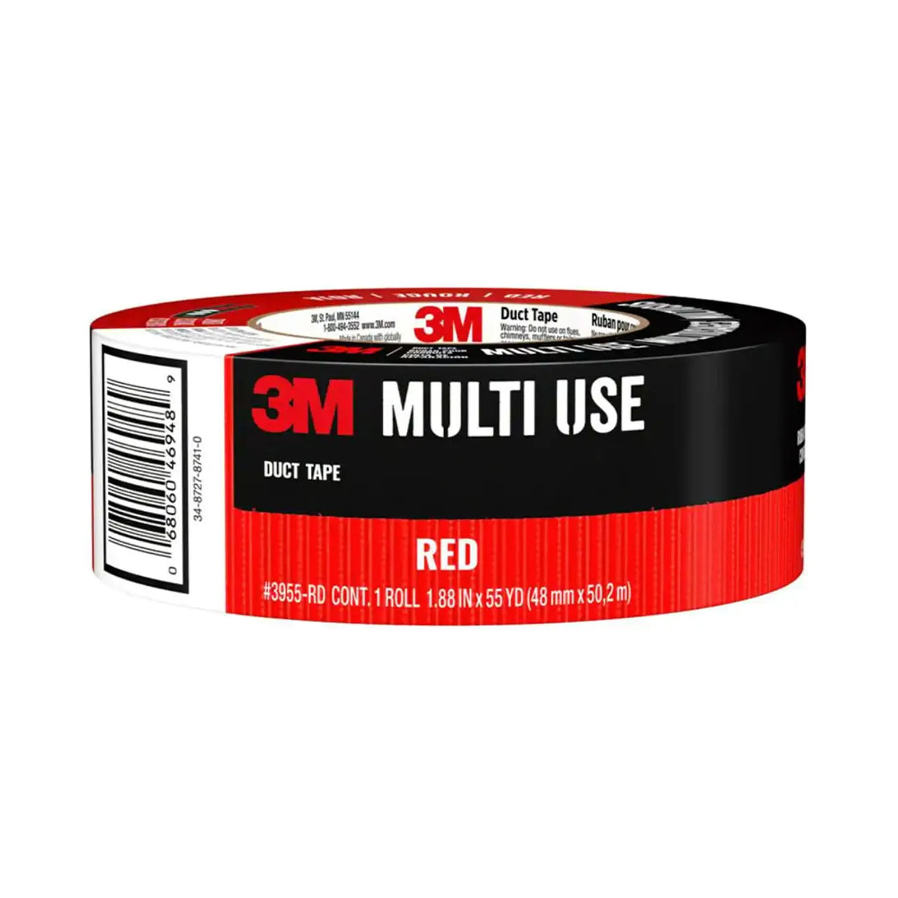 Go Builds 1.88 in. x 55 yds. Duct Tape in red is ideal for color coding or quick fixes, with brand, type, and bright color on the label. A barcode on the side ensures easy scanning and identification.