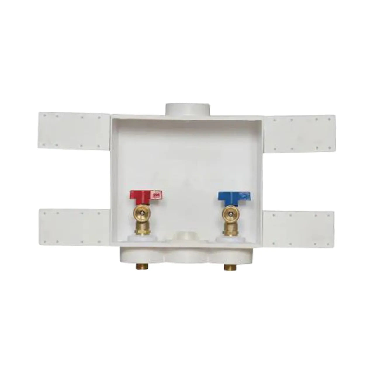 Quadtro 2 in. Copper Sweat Connection Washing Machine Outlet Box with 1/4 Turn Brass Screw-On Ball Valves