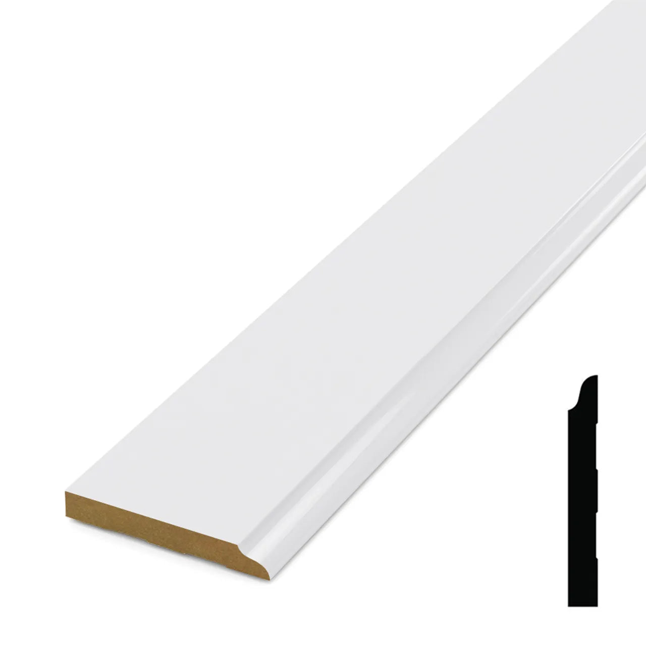 9/16 in. x 4-1/4 in. x 192 in. Primed MDF Baseboard