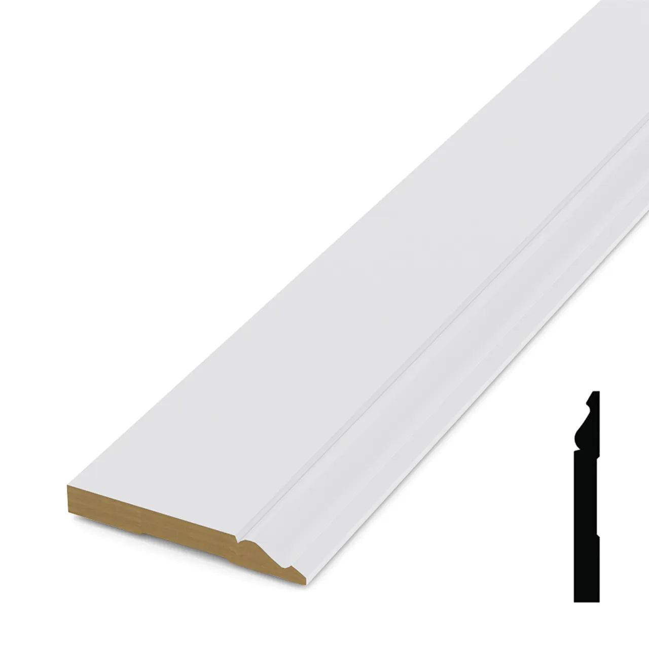 5/8 in x 5-1/4 in. x 192 in. - Primed MDF Baseboard