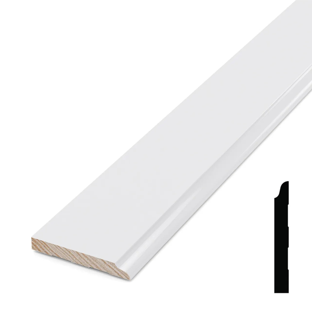 9/16 in. x 4-1/4 in. x 192 in. Primed Pine Finger Jointed Baseboard